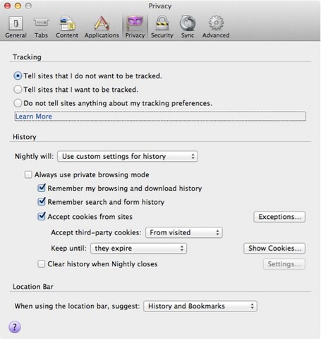 Neues Verhalten bei Cookies von Drittanbietern in Firefox Nightly