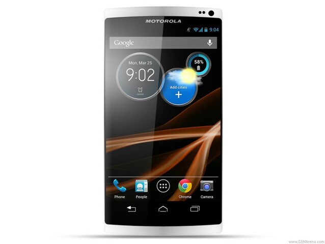 Computergrafik eines Motorola-Smartphones (X Phone?)