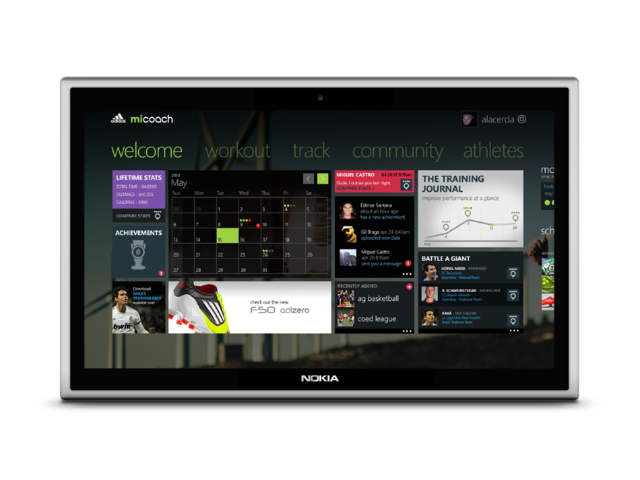 Adidas-App auf Nokia-Tablet