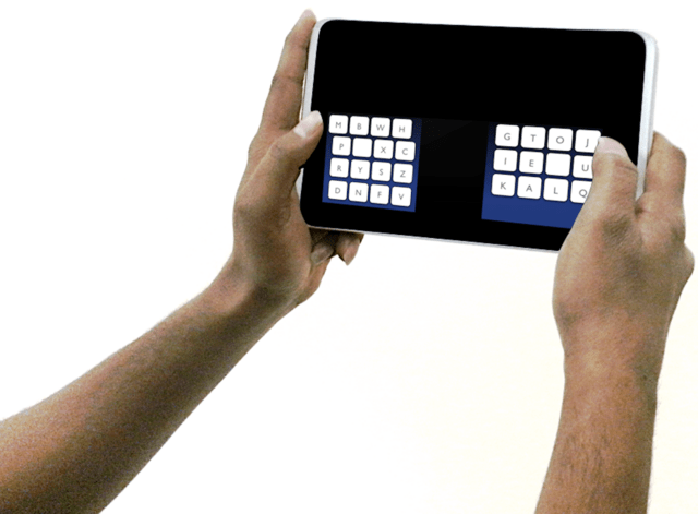 KALQ-Tastatur auf einem Tablet