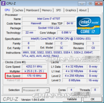 „Haswell“-Prozessor mit BCLK von 170 MHz