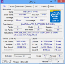 Intel Core i7-4770K im Turbo für drei Kerne