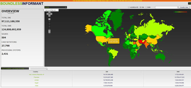 „Heat-Map“ aus Datamining-Tool „Boundless Informant“