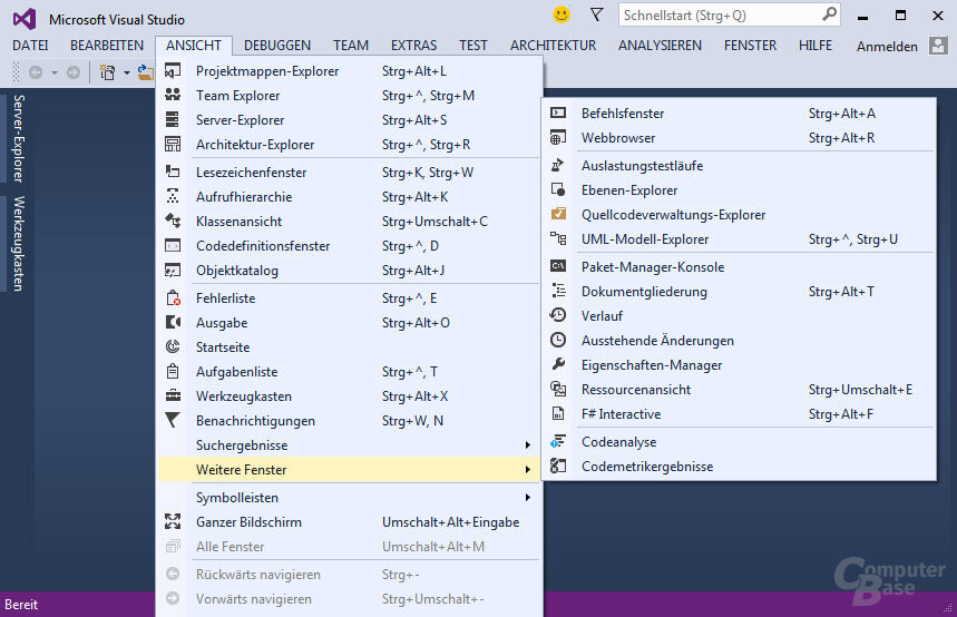 Visual Studio 2013 – Ansicht