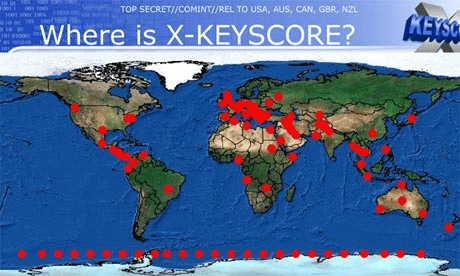 XKeyscore-Weltkarte mitsamt deutschen Standorten