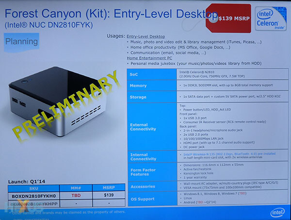 Intel NUC mit „Bay Trail“