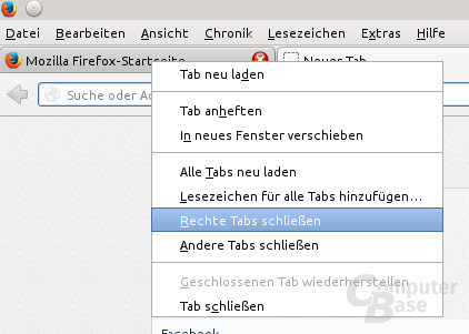 Firefox 24 Tabs rechts schließen
