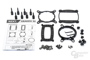 Installationszubehör der NZXT Kraken X60
