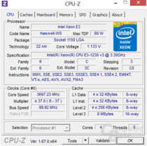 Intel Xeon E3-1230 v3 im maximalen Turbo