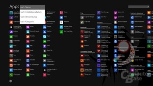 Alle Apps mit neuem Filter