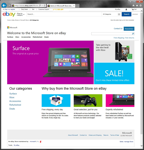 Microsoft Store auf eBay.com