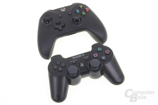 Controller Xbox One (oben) und PlayStation 3 (unten)