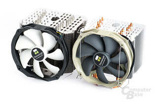 Thermalright HR-22 (links) und HR-02 Macho (rechts) mit leiser Einzelbelüftung