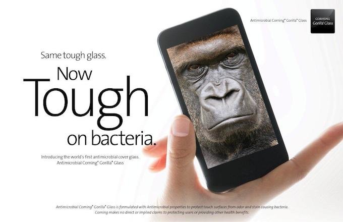 Antibakterielles Gorilla Glas von Corning