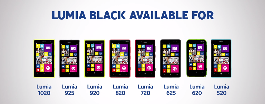 Lumia Black für 925 und 1020 verfügbar, weitere Geräte in Kürze
