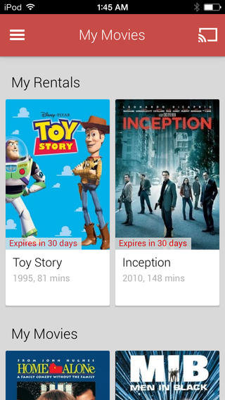 Google Play Movies & TV auf iOS