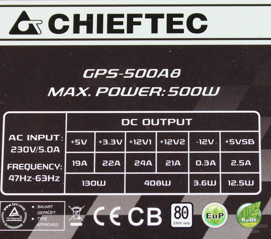 Chieftec Smart GPS-500A8 - Datenblatt