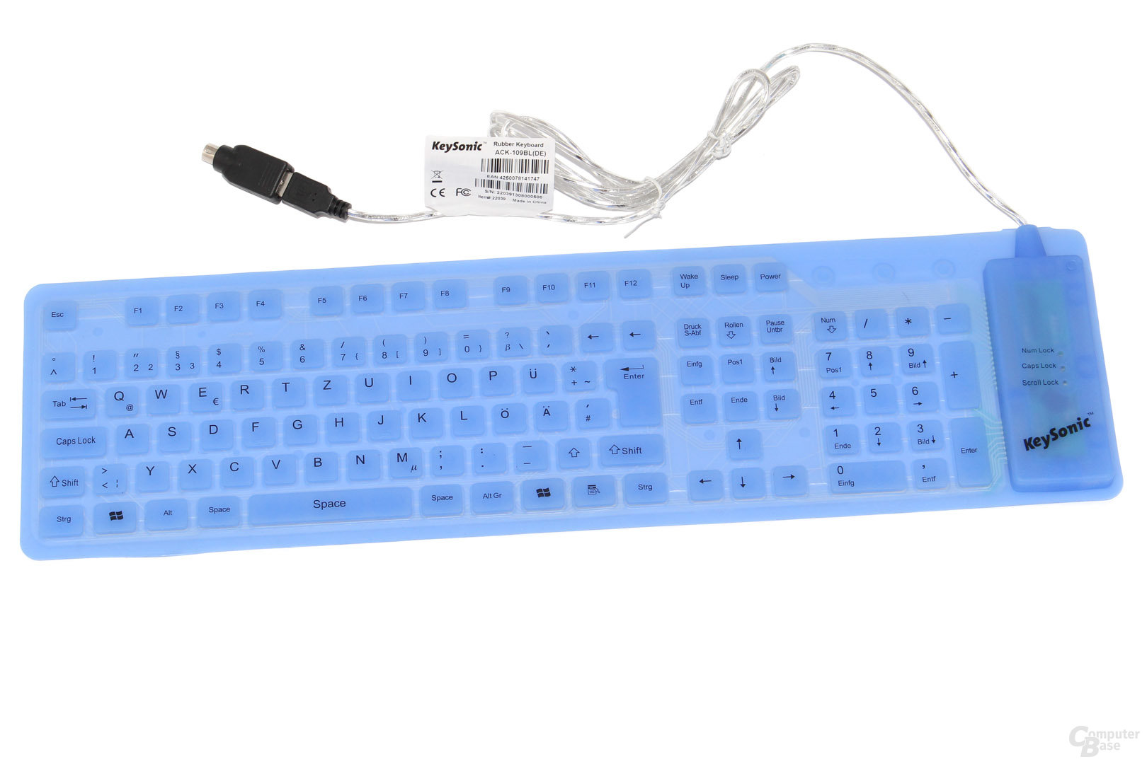 KeySonic ACK-109BL Rubber Keyboard