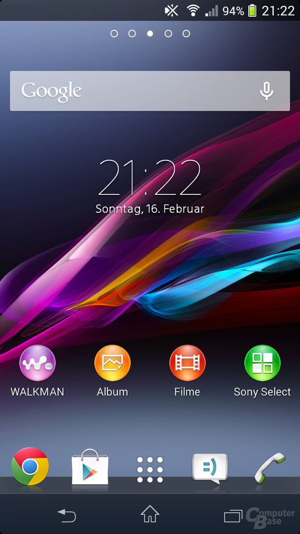 Sony Xperia Z1 Compact – Homescreen
