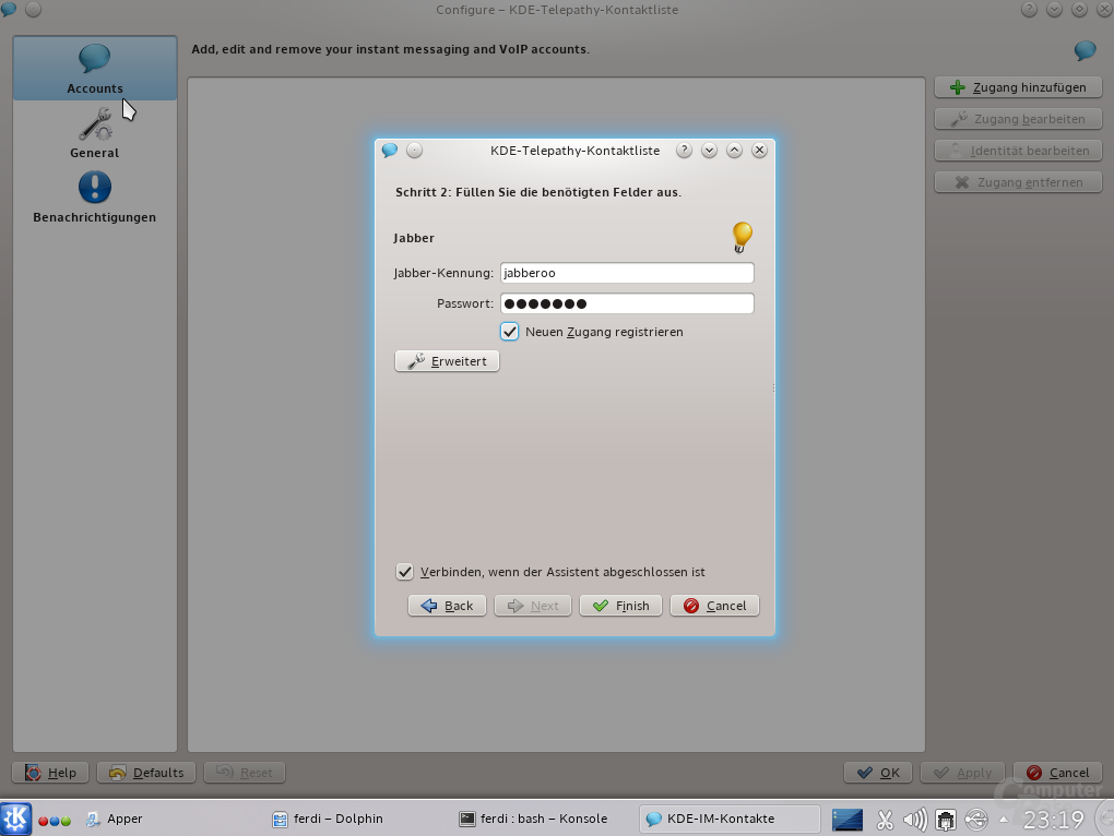 KDE-Telepathy Multi-Mesenger