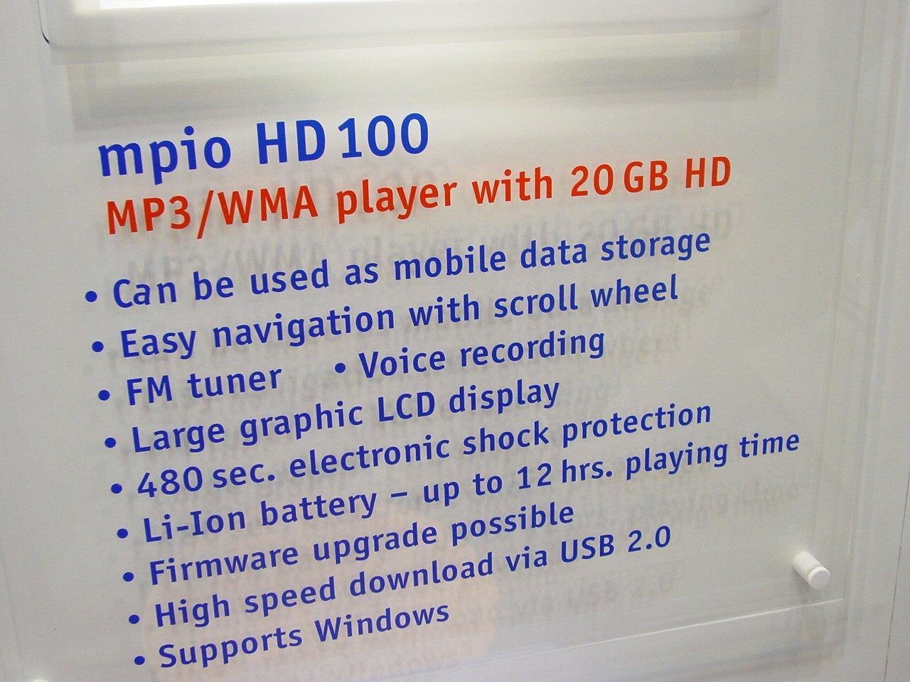 mpio HD100