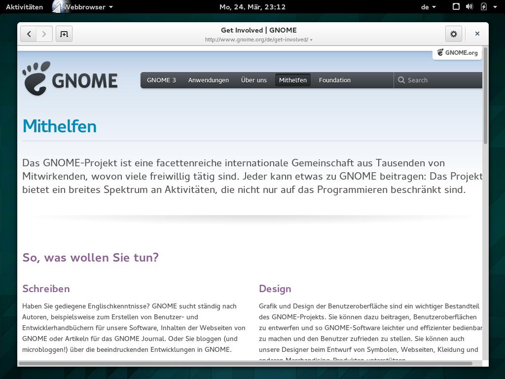 Gnome 3.12 Web