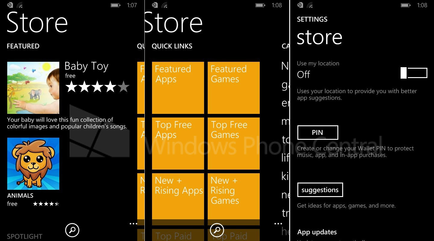 Windows Phone 8.1 mit überarbeitetem Store