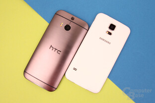 HTC One (M8) und Samsung Galaxy S5: Abgerundete vs. flache Rückseite