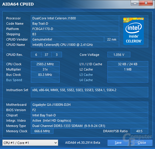 Intel Celeron J1800
