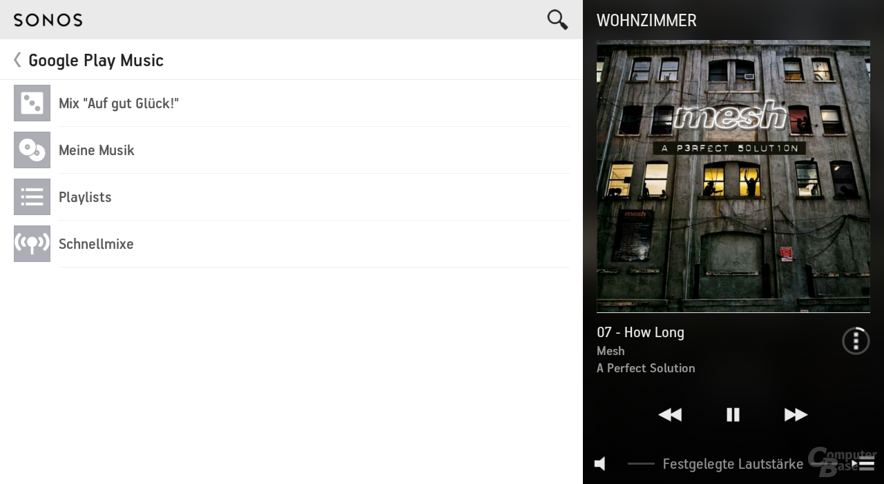 Google Play Music auf Sonos