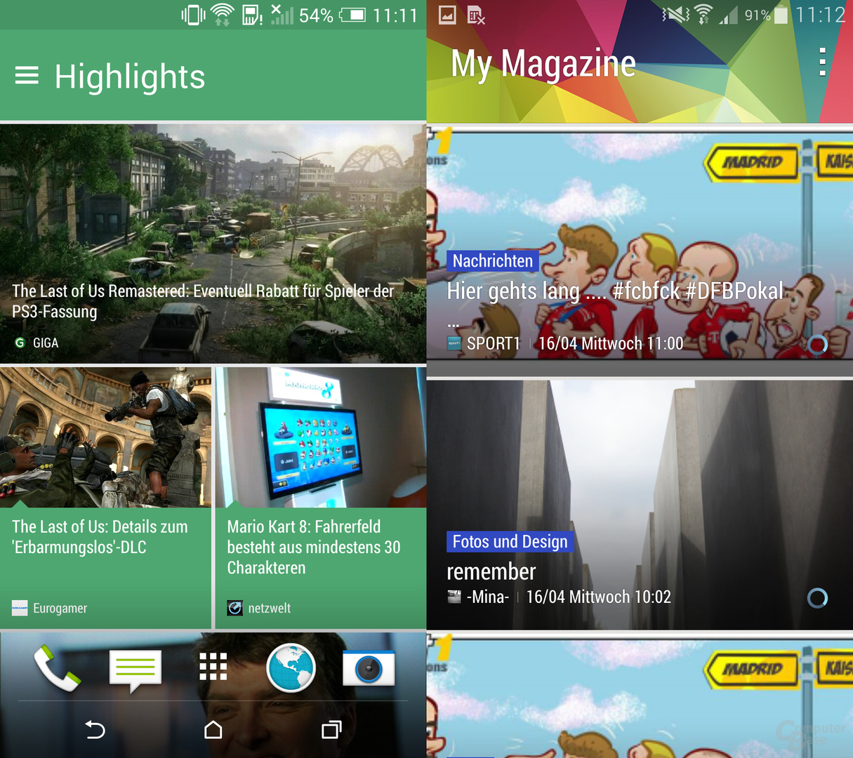 HTC One (M8) & Samsung Galaxy S5: Blinkfeed, My Magazine