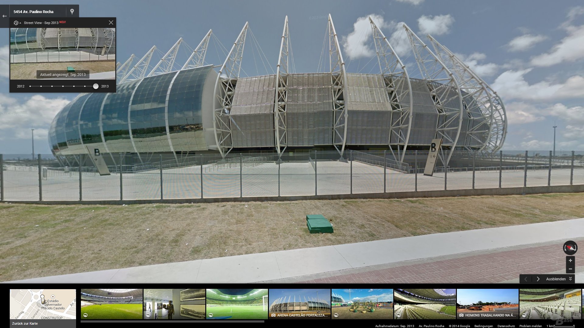 Zeitreise mit Google Street View: 2014 World Cup Stadium in Fortaleza, Brazil