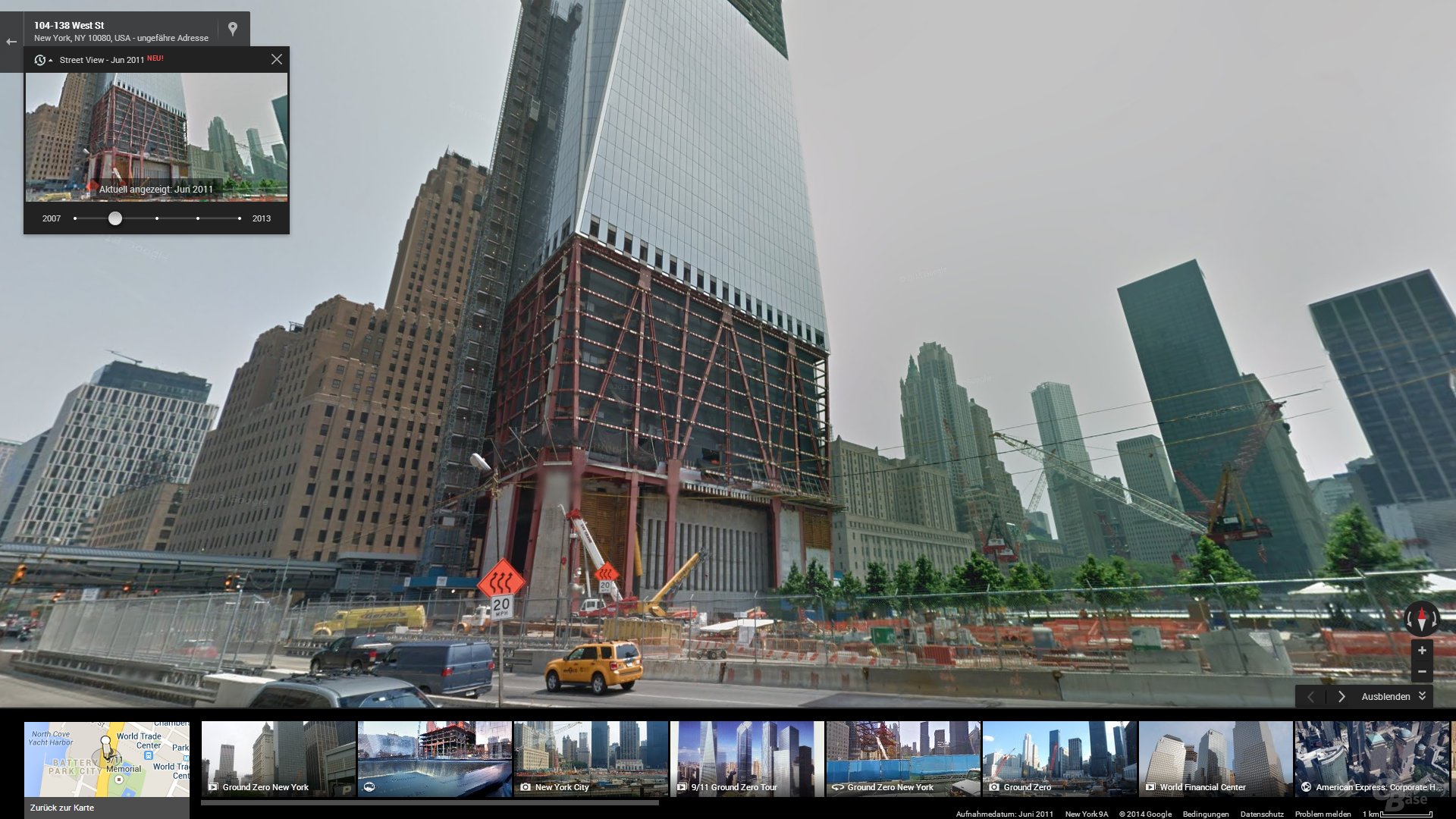 Zeitreise mit Google Street View: Freedom Tower in New York City