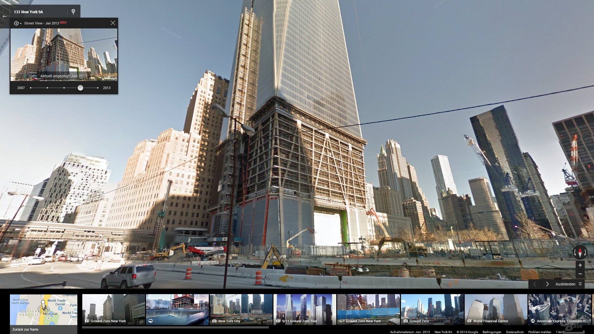 Zeitreise mit Google Street View: Freedom Tower in New York City