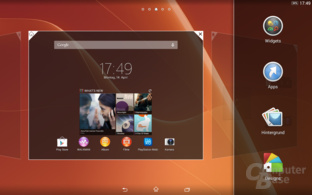 Sony Xperia Z2 Tablet Homescreen Einstellungen