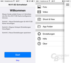 Transcend Wi-Fi SD: Konfiguration und Menü