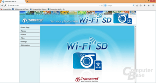 Transcend Wi-Fi SD: Browser-Ansicht