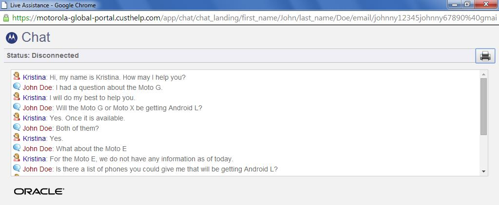 Motorola-Support zum Thema Android L