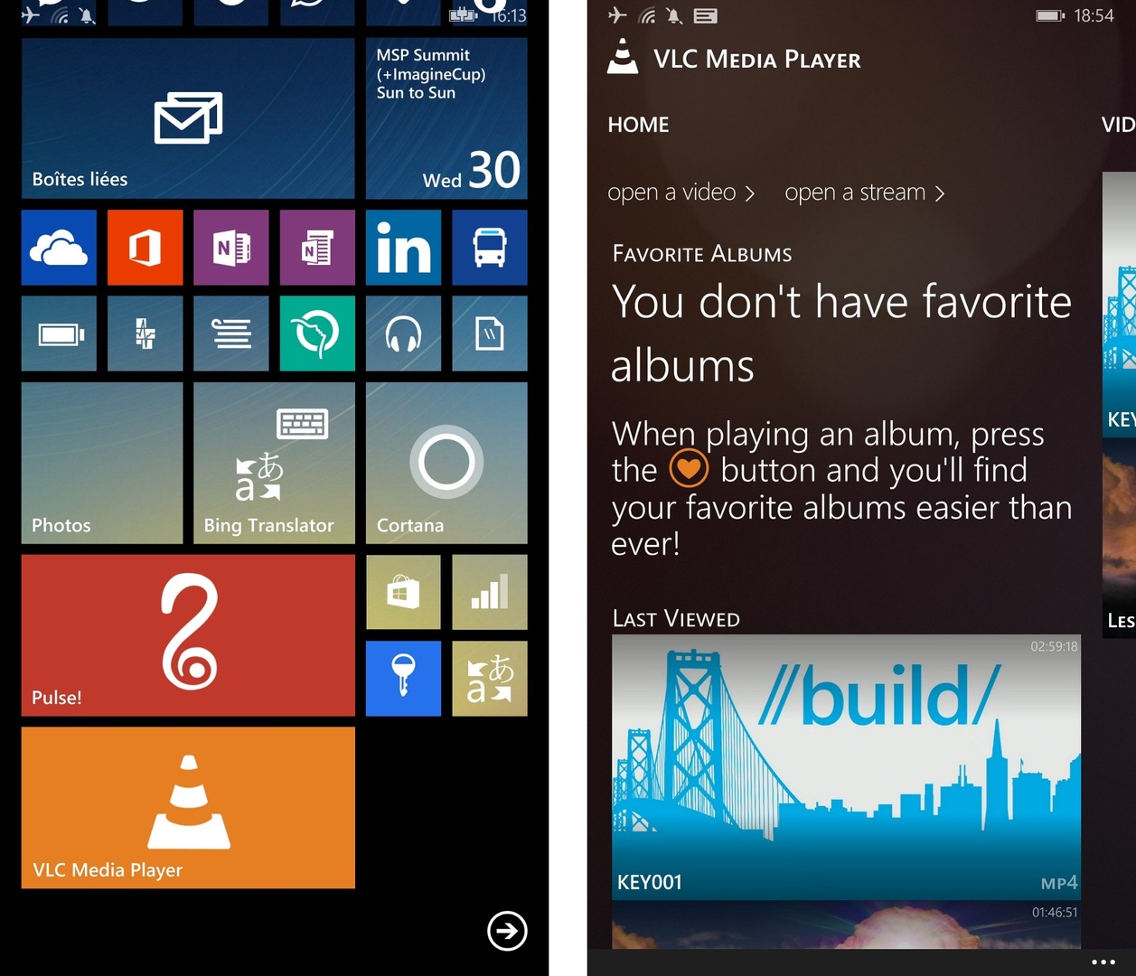 VLC-Tile mit Transparenz-Option / Homescreen