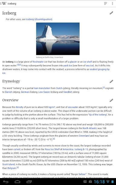 Wikipedia Mobile 1.3 für Android