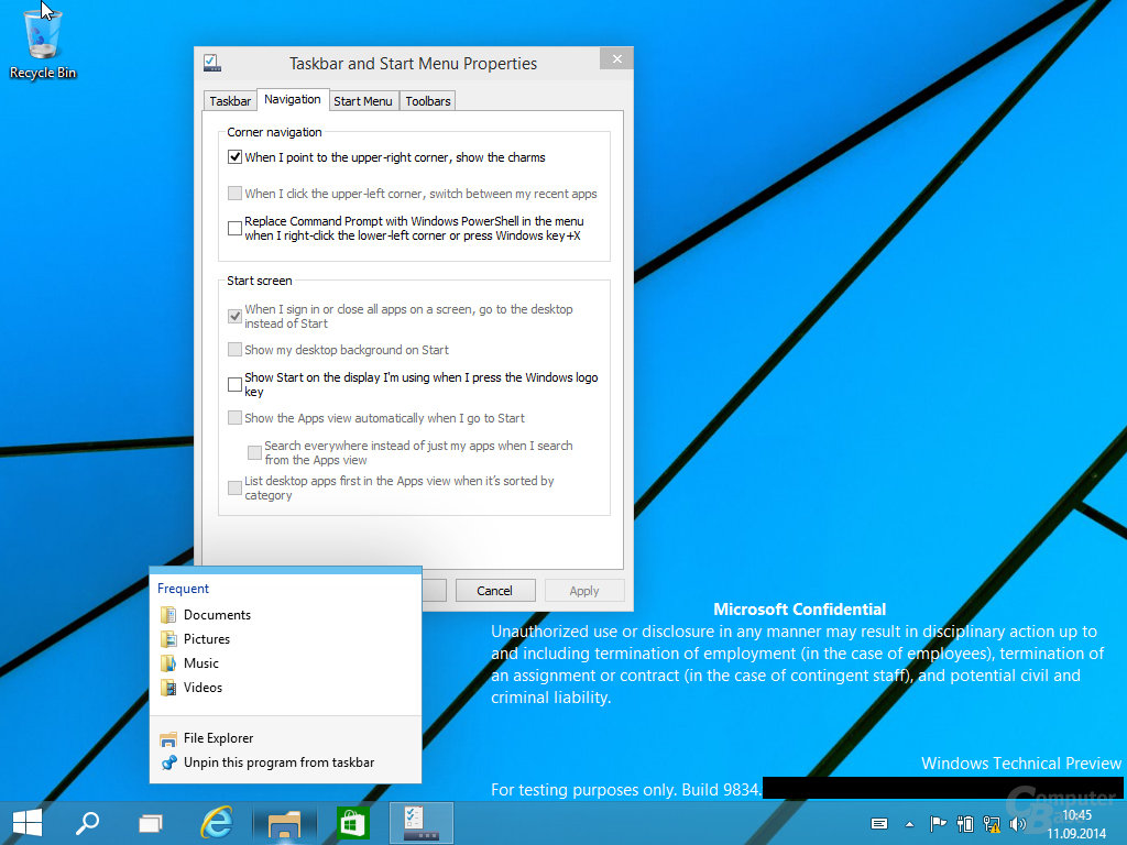 Windows 10 Technical Preview Build 9834
