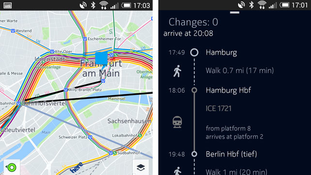 Nokia Here: Routenplanung mit öffentlichen Verkehrsmitteln