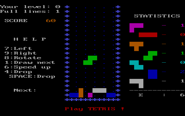 Tetris (1986) auf MS-DOS