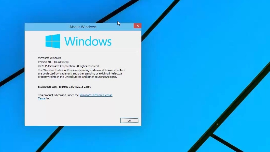 Windows 10 Technical Preview: Build 9888 meldet sich als Windows 10.0