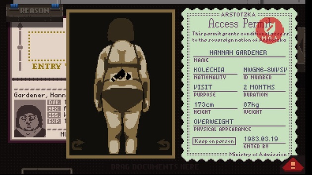 Pornographie: Apple zensiert Nacktscanner in Papers Please
