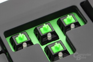 Zum Vergleich: Razer Green mit grünen LEDs der Black Widow Ultimate 2014