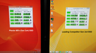 Plextor M7e im Benchmark gegen Samsung XP941