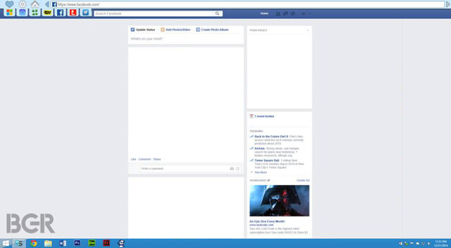 Screenshot einer Entwicklerversion aus dem November, wohl unecht