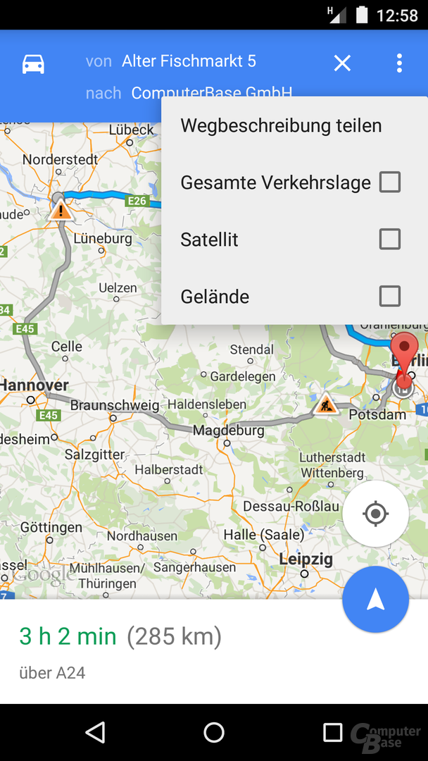 Google Maps 9.3 für Android