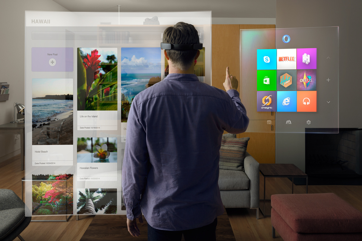 Microsofts HoloLens in einer Simulation